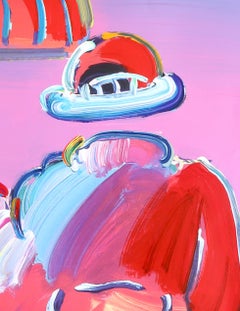 Umbrella Man, Mixed Media Painting by Peter Max