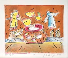 VASE IN ROOMS II Lithographie signée, Pop Art Intérieur, Vase Brown, Yogic Flying