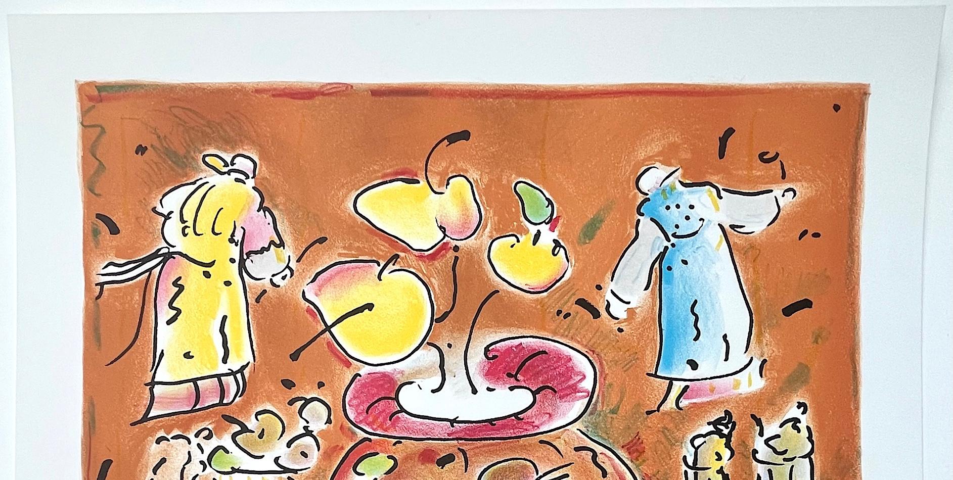 VASE IN ROOMS II Signierte Lithographie, Pop Art Interieur, Braune Vase, Yogisches Fliegen im Angebot 1