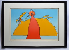 Vintage Pop Art Original Signed & Numbered Peter Max Serigraph "His Own Eclipse"