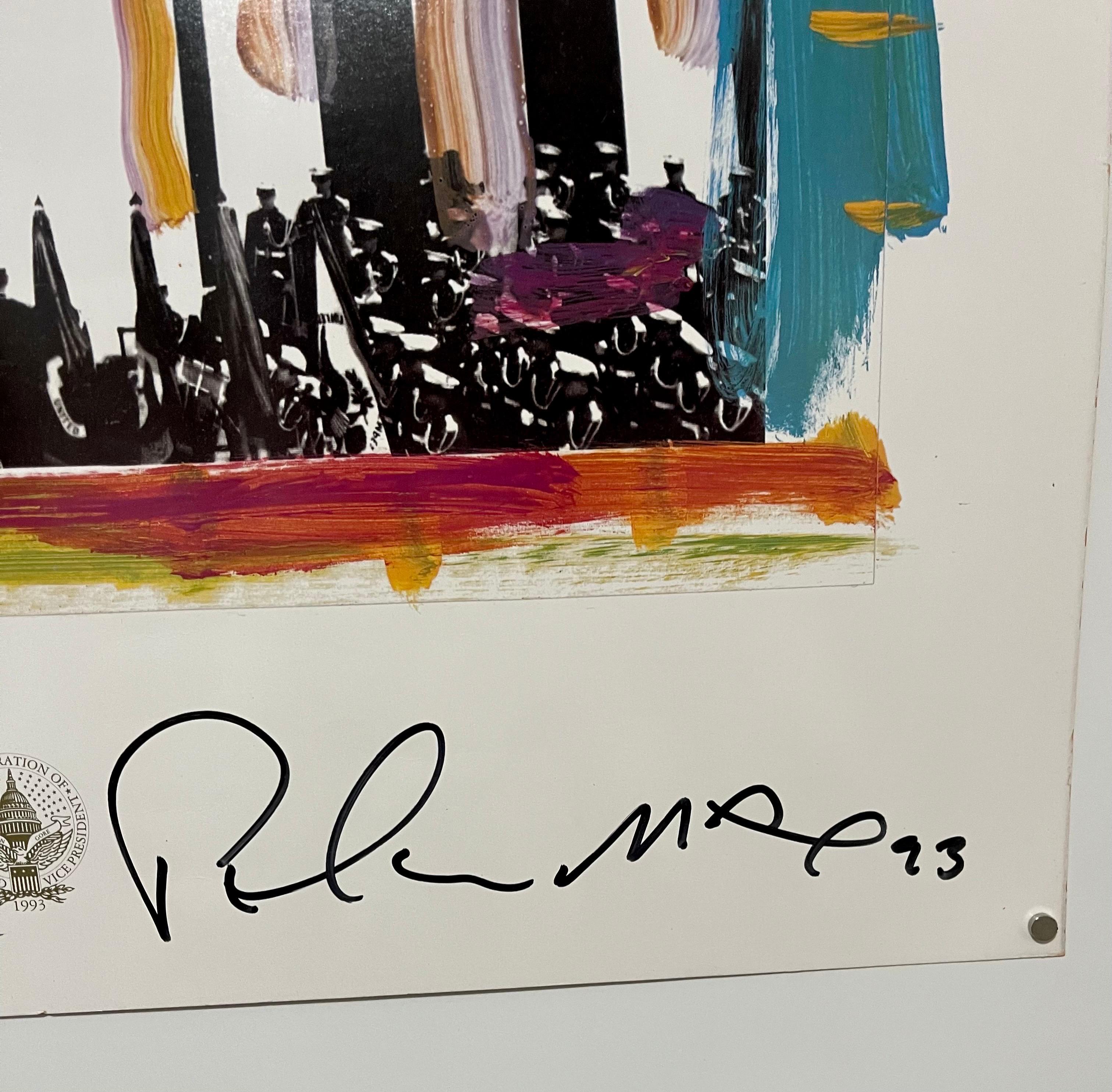 Affiche vintage du Capitole de Clinton, immeuble Pop Art, lithographie signée à la main Peter Max en vente 5