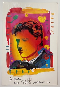 Vintage Poster President Bill Clinton Pop Art Hand Signed Peter Max Lithograph