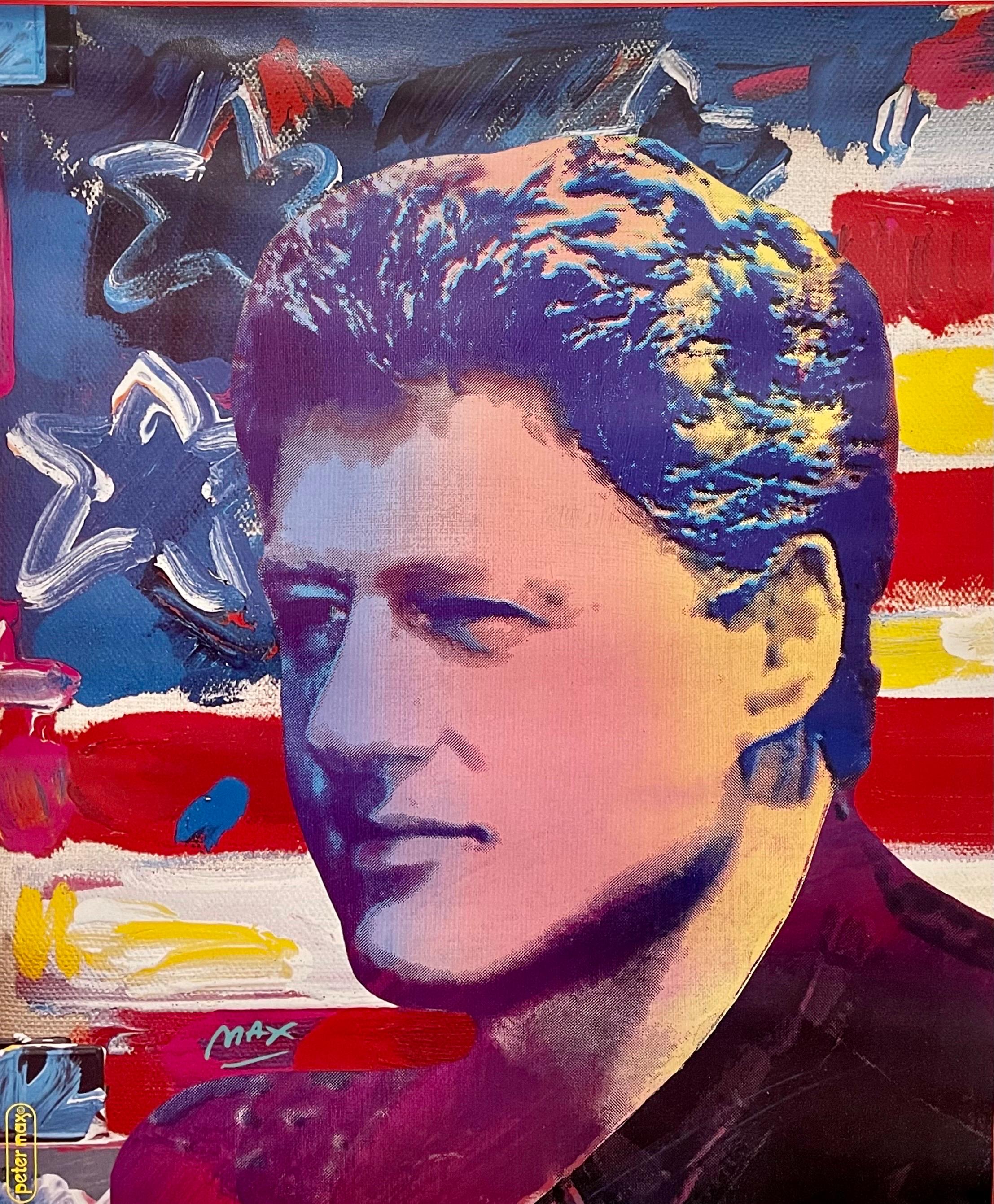 Künstler: Peter Max, deutsch/amerikanisch (1937 - ) 

Titel: Bill Clintons Amtseinführung, ein amerikanisches Wiedersehen, neue Anfänge, erneuerte Hoffnung
Handsigniert mit Marker und Widmung
Jahr: 1993 
Medium: Plakat 
Größe: 36 in. x 24