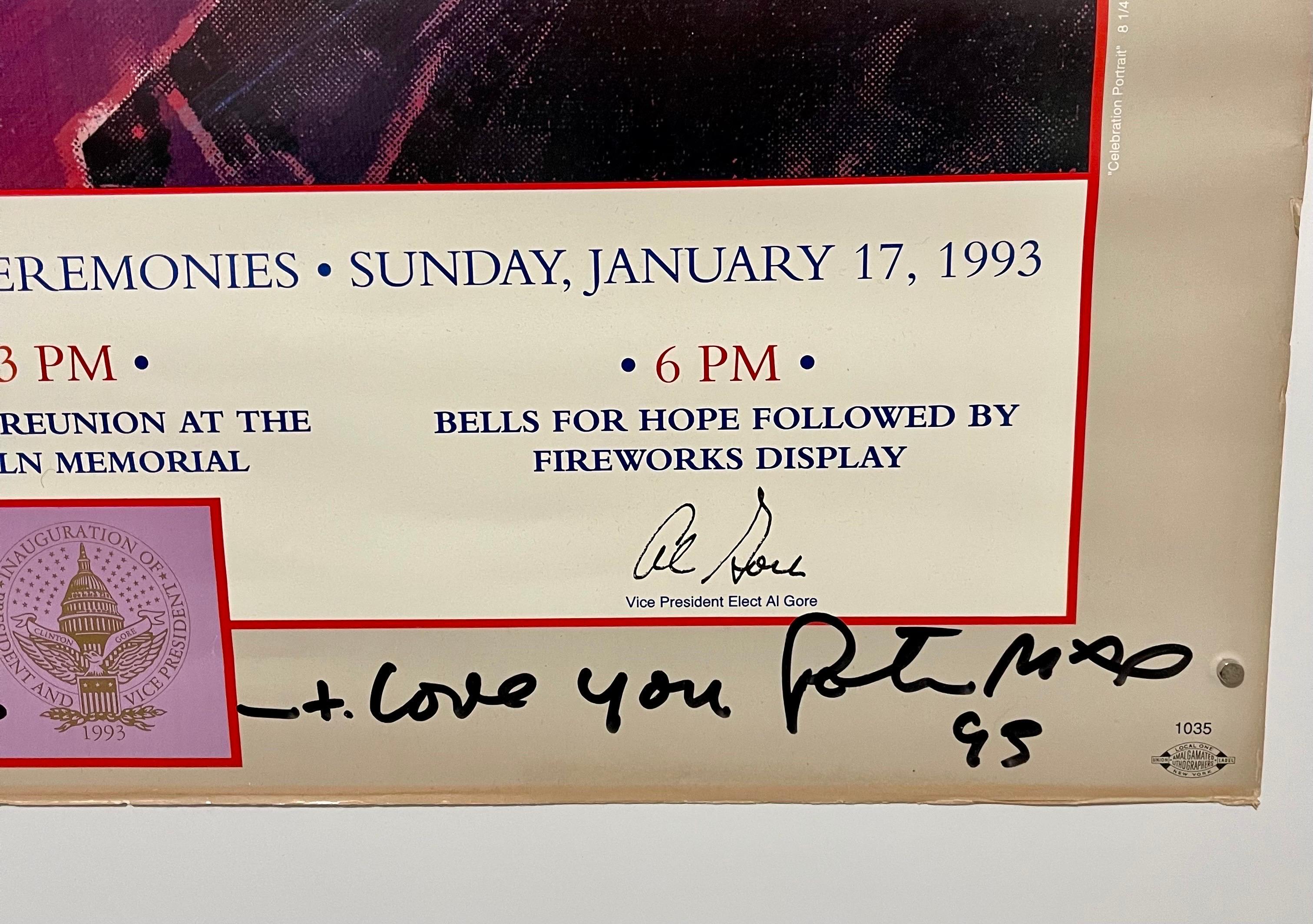 Poster d'epoca Presidente Bill Bill Pop Art Firmato a mano da Peter Max Litografia in vendita 3