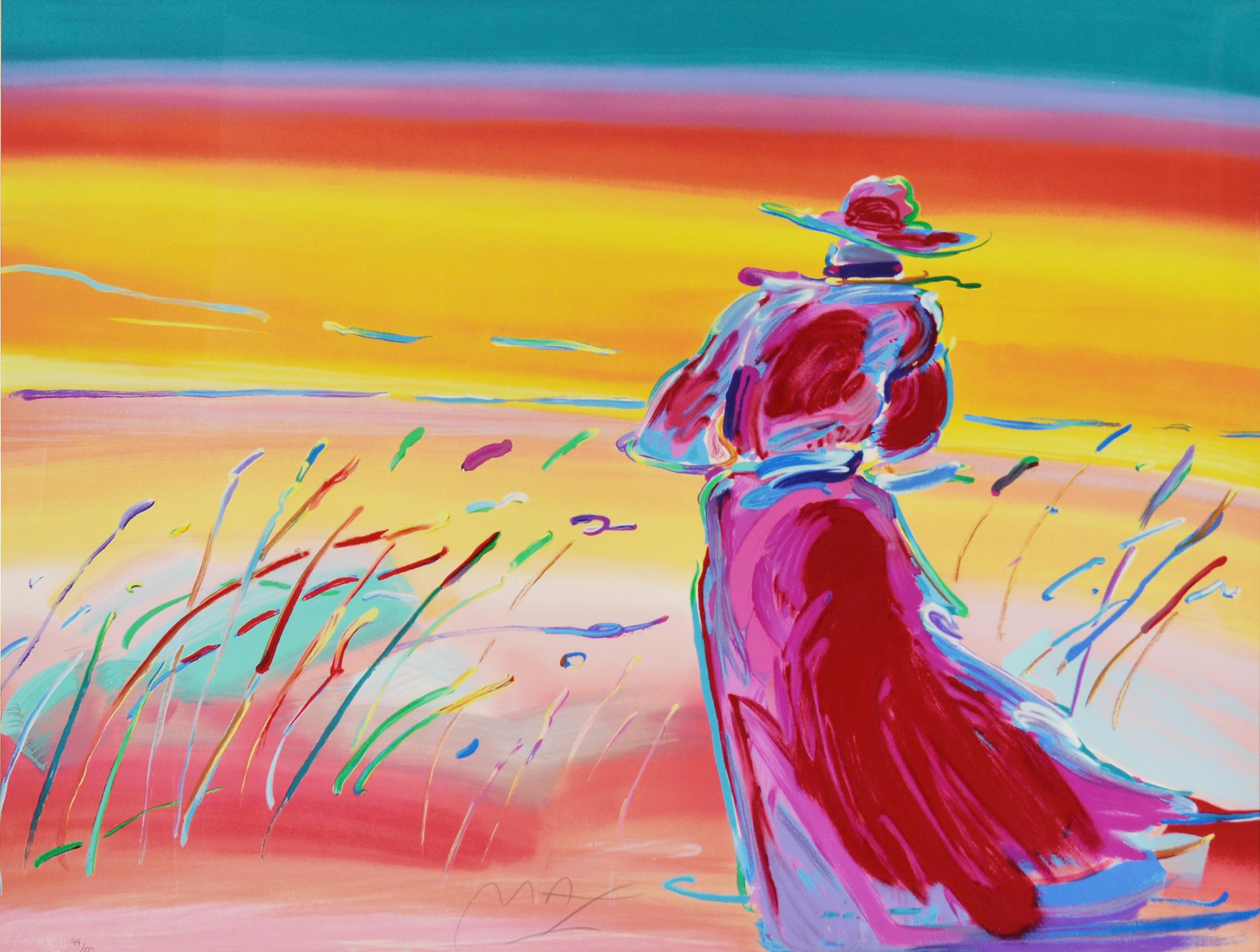 Peter Max Abstract Print - Walking in Reeds