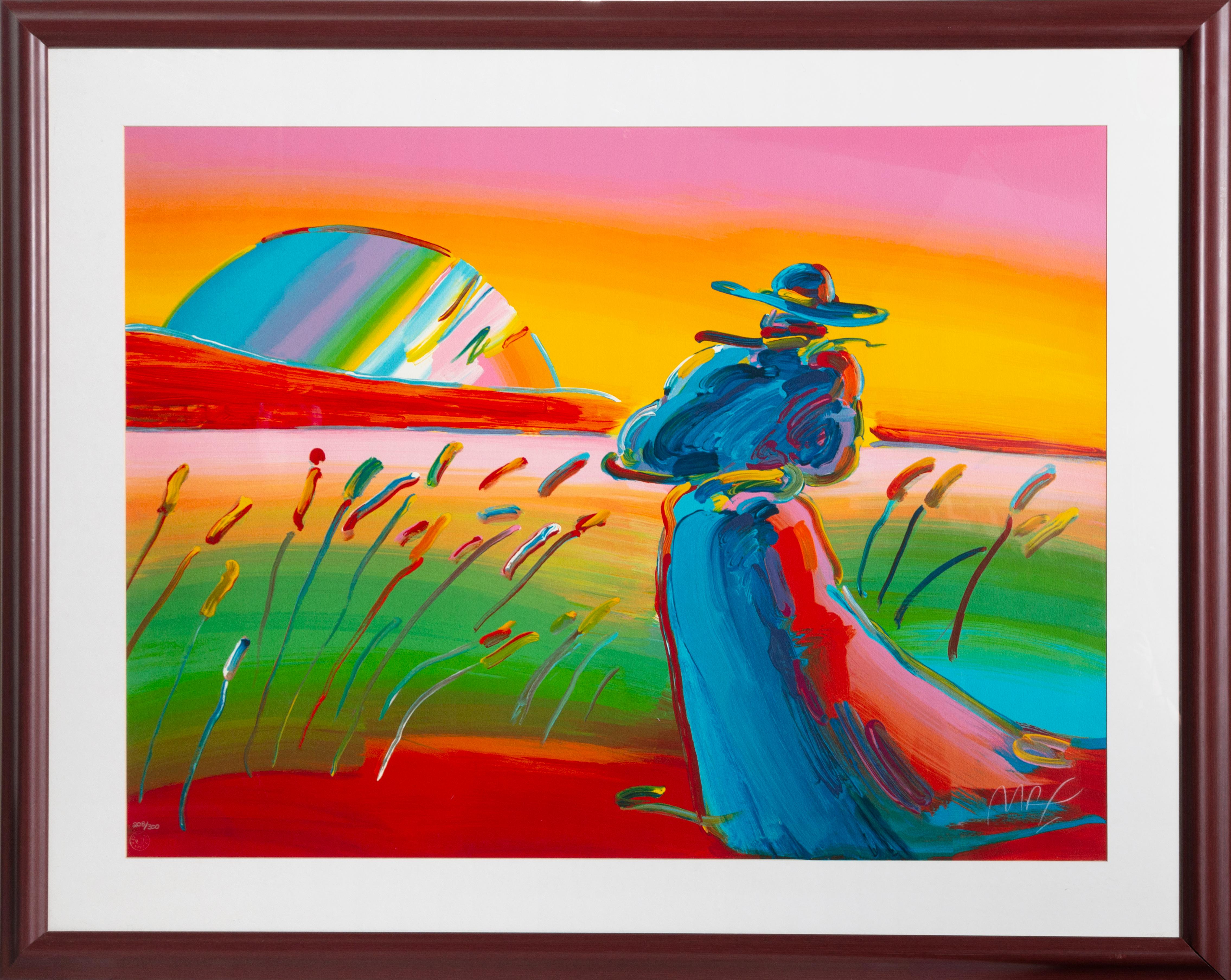 Peter Max Figurative Print - Walking in the Reeds