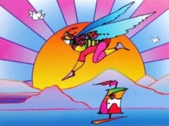 Winged Flyer w/ Sunrise II, Limited Edition Lithograph, Peter Max SIGNED