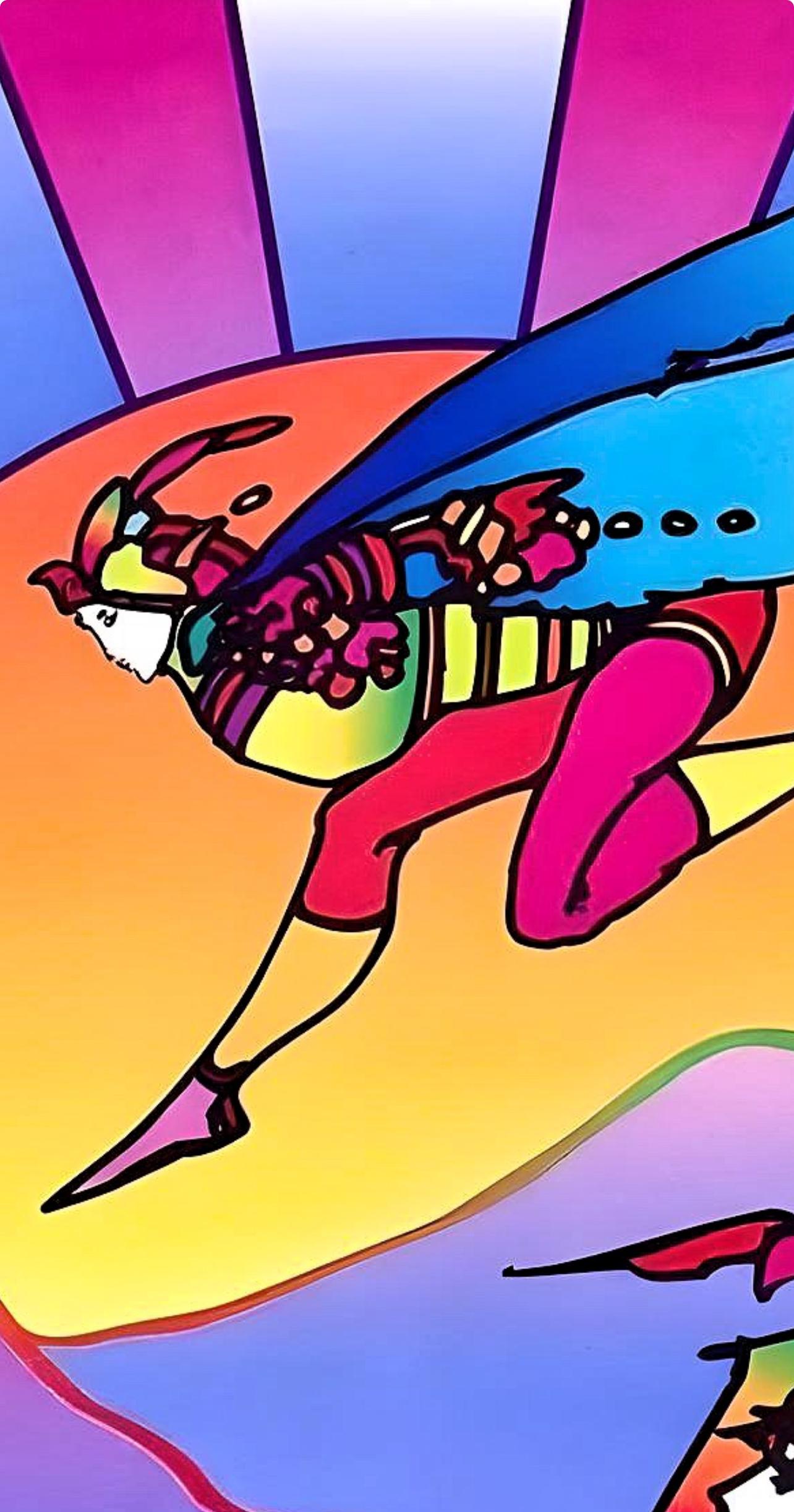 Winged Flyer with Sunrise II, Peter Max For Sale 1