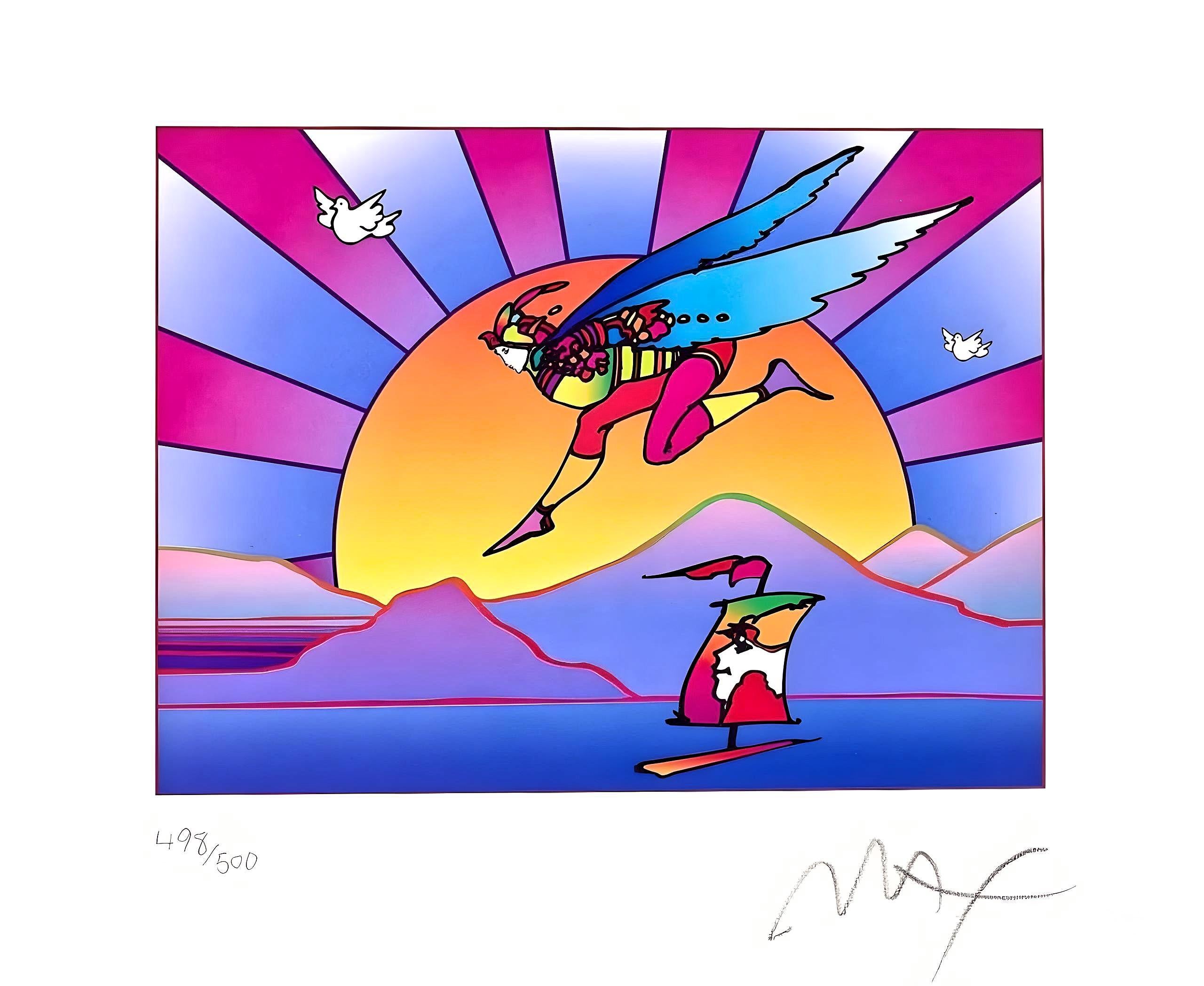 Winged Flyer with Sunrise II, Peter Max For Sale 7