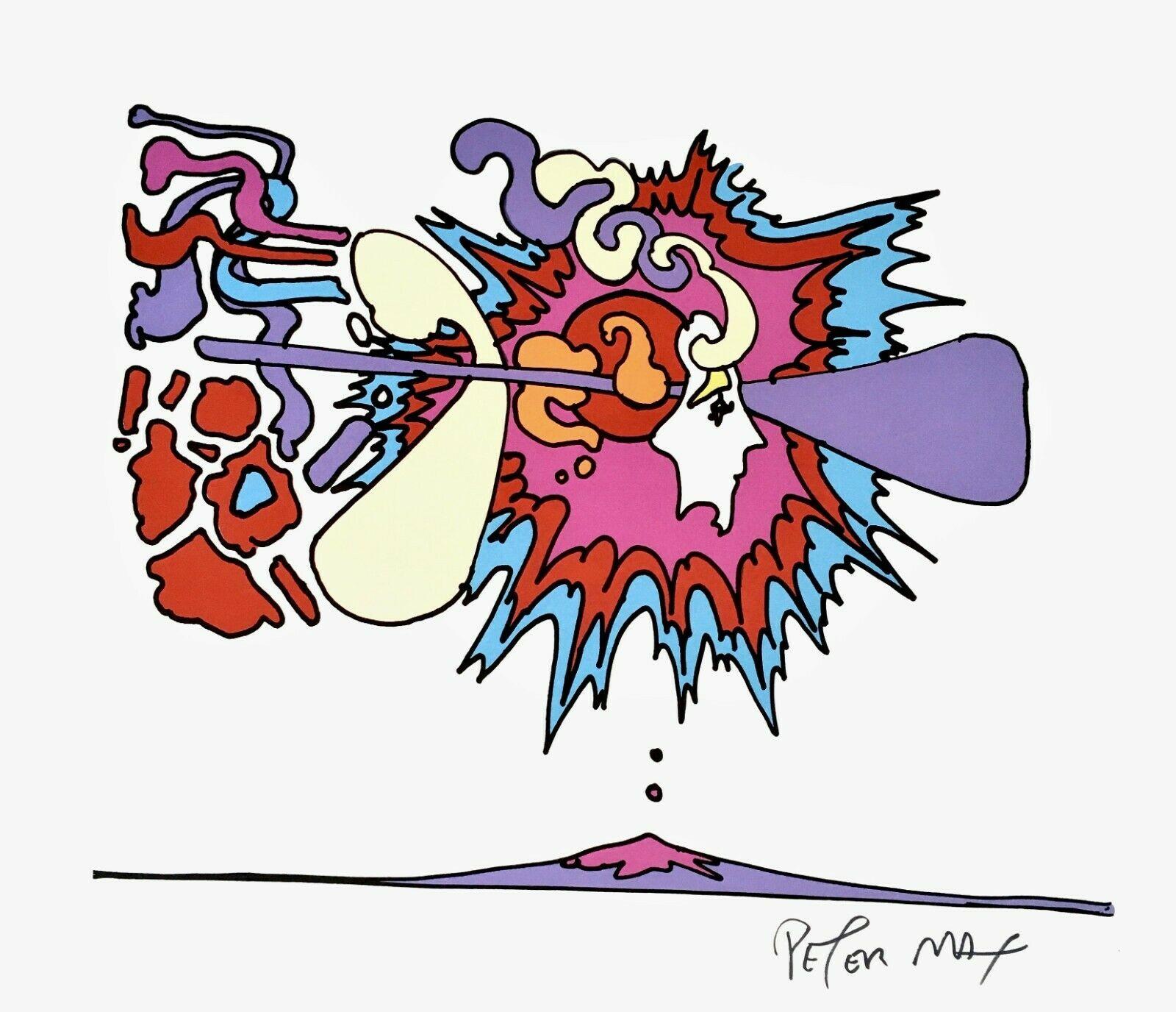 Artist: Peter Max (1937)
Title: Winter Sunshine
Year: 1970
Edition: A.P.; 300, plus proofs
Medium: Silkscreen on wove paper
Size: 16 x 18.5 inches
Condition: Good
Inscription: Signed by the artist.
Notes: Published by Via Max. A rare, unnumbered