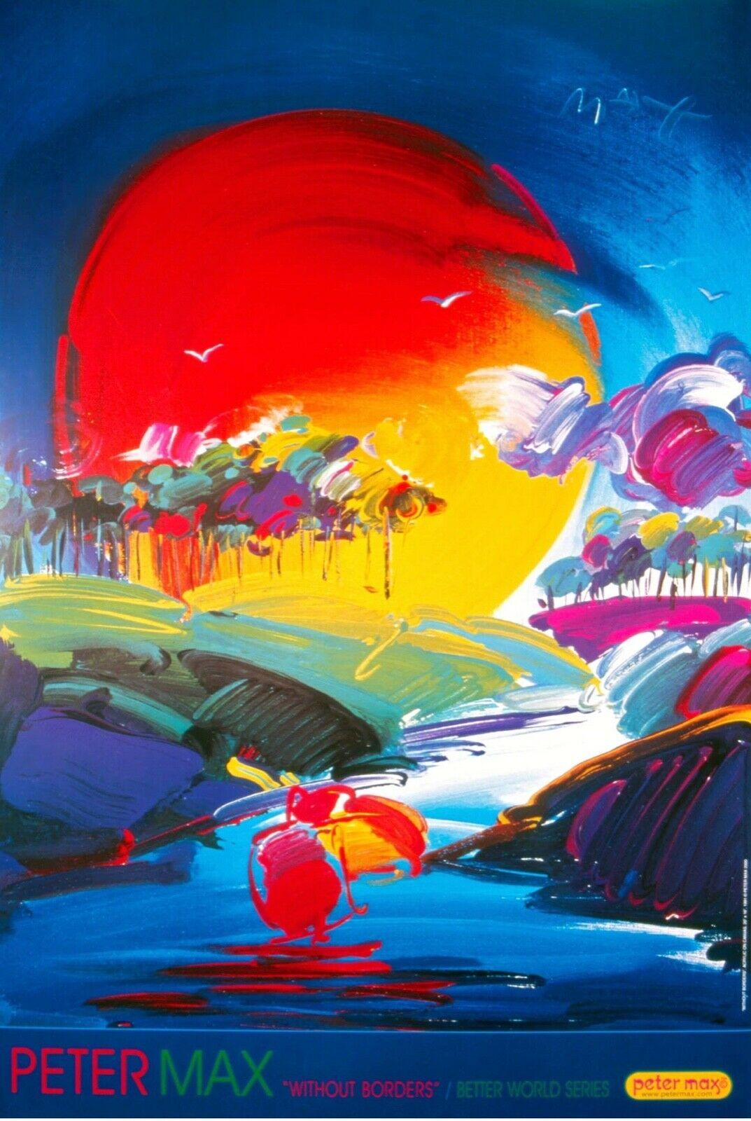 Peter Max Figurative Print - Without Borders 2000 - SIGNED