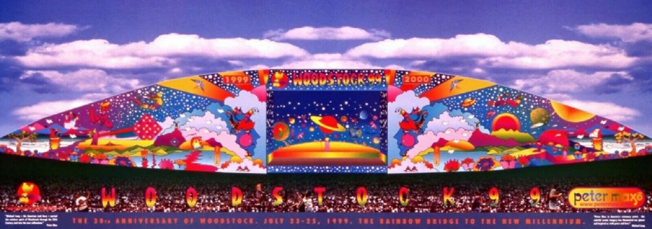 Peter Max Landscape Print - Woodstock '99, 1999 Event Offset Lithograph - SIGNED