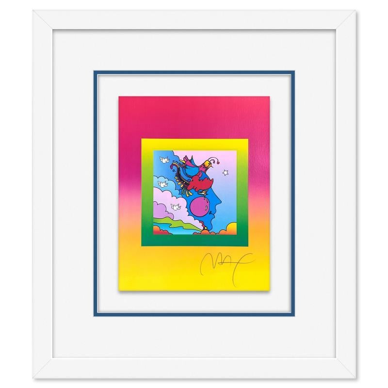 Peter Max Print – Gerahmte Lithographie „Woodstock Profile on Blends“ in limitierter Auflage