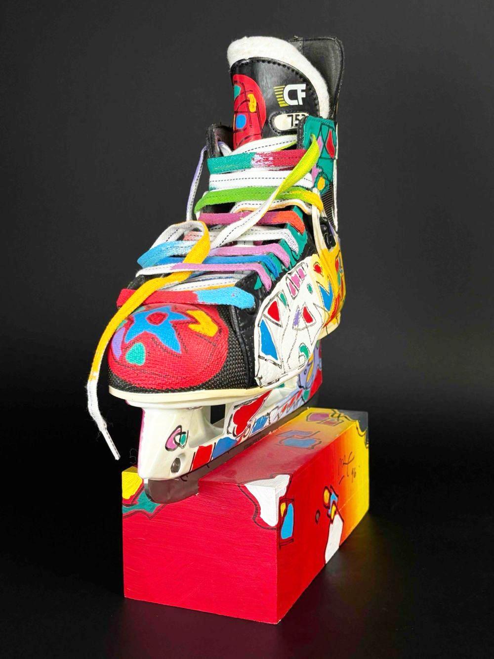 Peter Max, Untitled (Hockey Skate), 1996 original UNIQUE sculpture 4