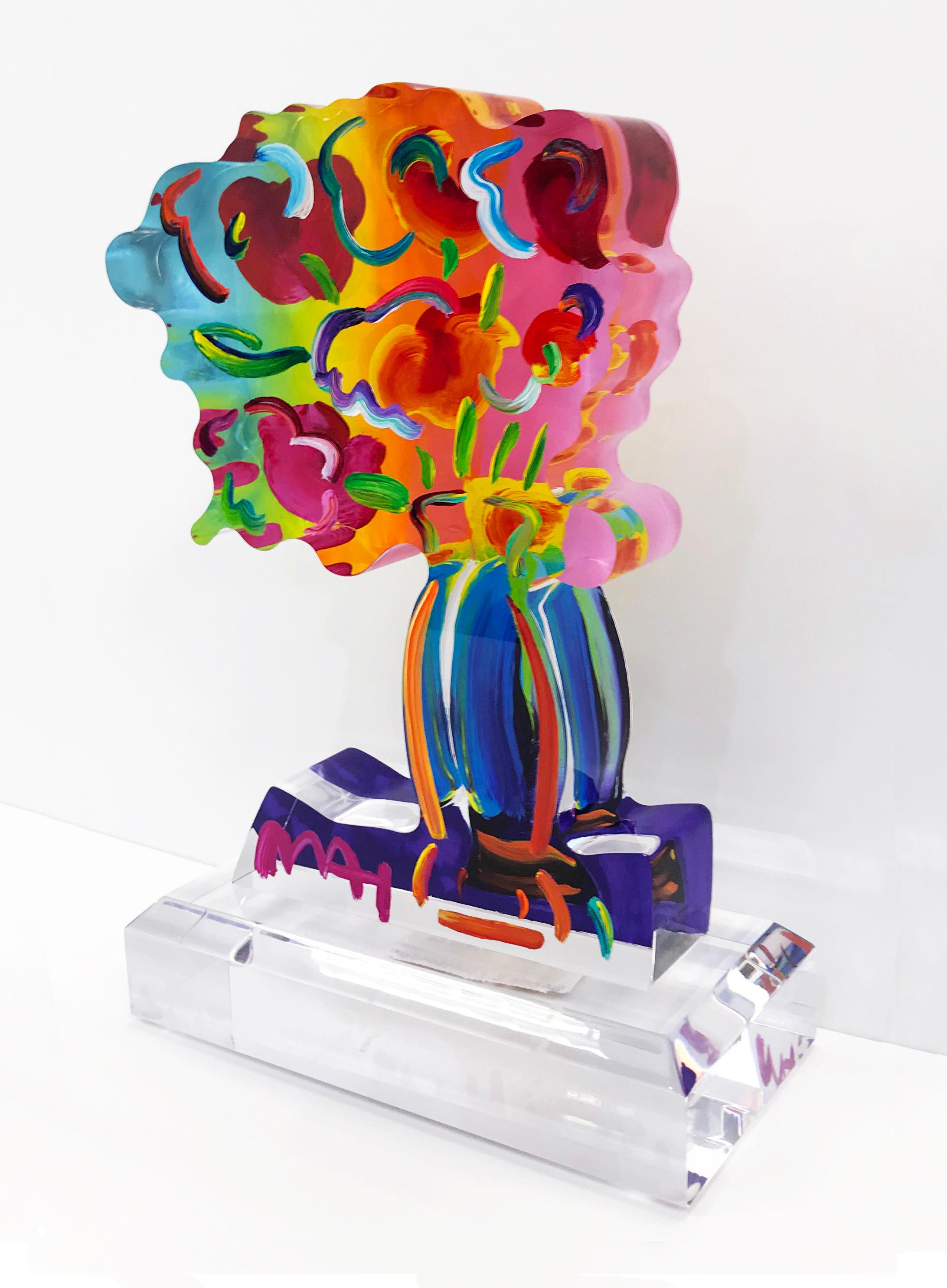VASE OF FLOWERS (SCULPTURE) - Sculpture by Peter Max