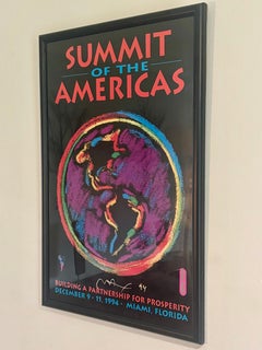 Peter Max Signed “Summit of the Americas” Poster, 1994 Miami