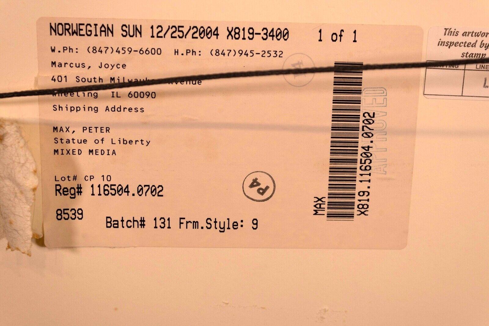 Signierte Liberty Statue der Freiheit von Peter Max, Gemälde in Mischtechnik, Acrylgemälde auf Papier, 2000er Jahre F im Angebot 7