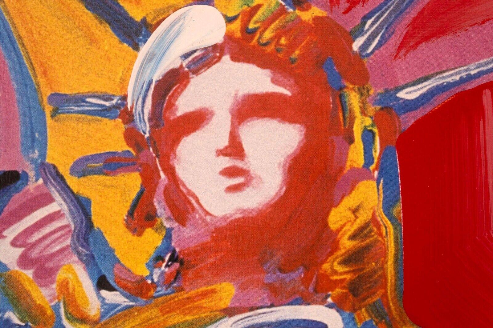 Peter Max Statue of Liberty Signed Mixed Media Acrylic Painting on Paper 2000s F For Sale 2