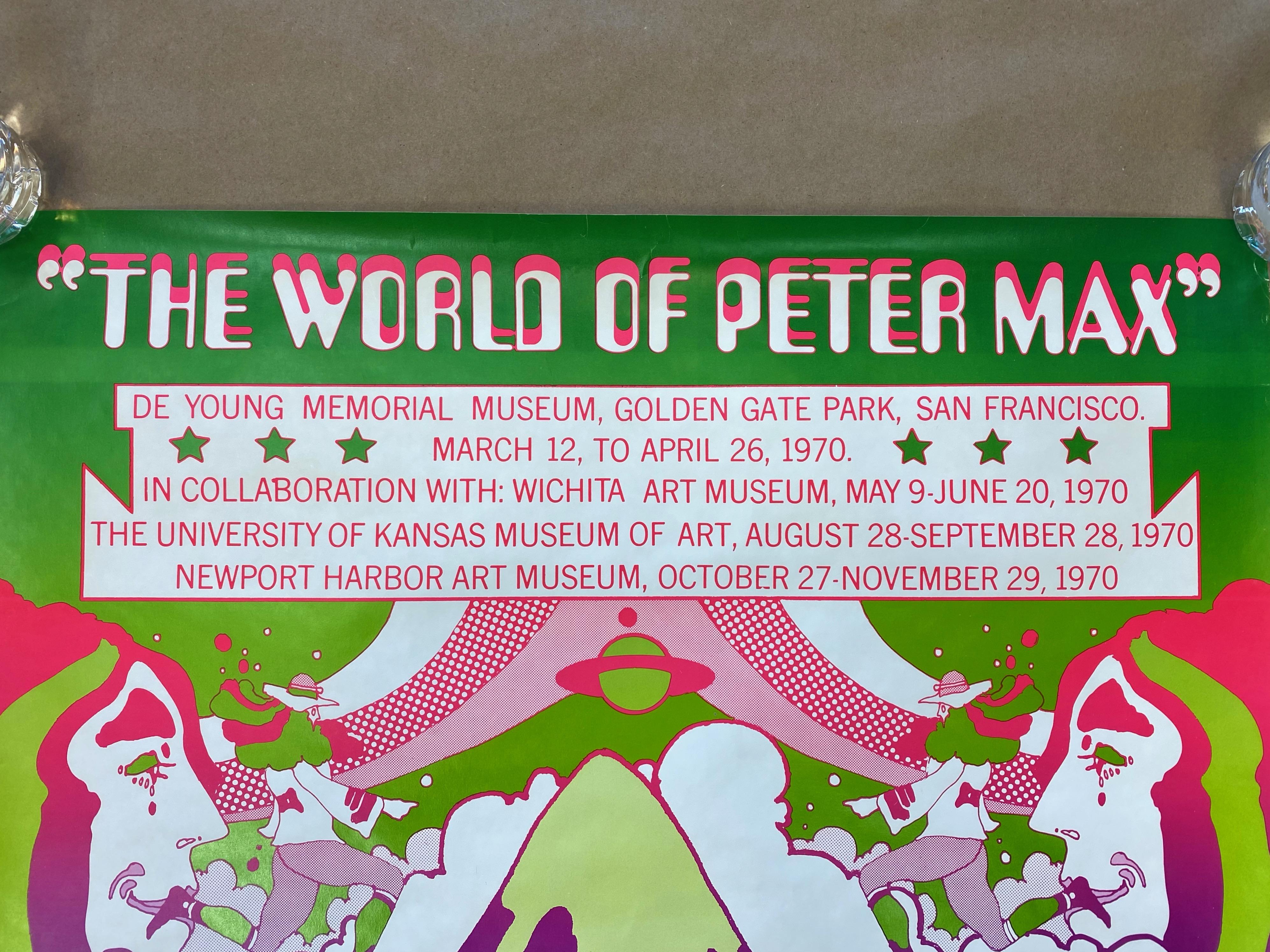 Mid-Century Modern Peter Max “The World of Peter Max” Museum Exhibition Serigraph Poster ‘A', 1969