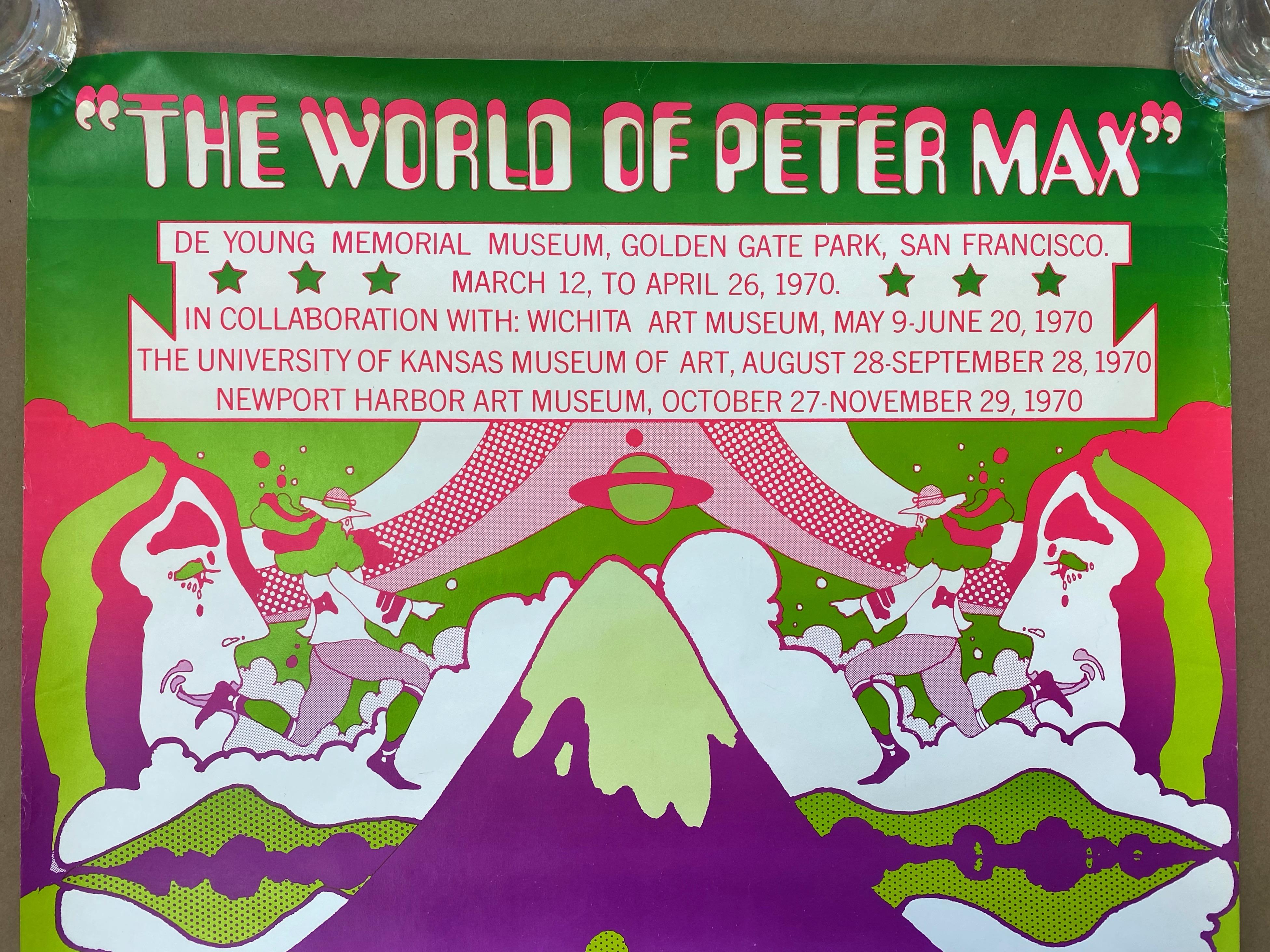 Mid-Century Modern Peter Max “The World of Peter Max” Museum Exhibition Serigraph Poster ‘B', 1969 For Sale