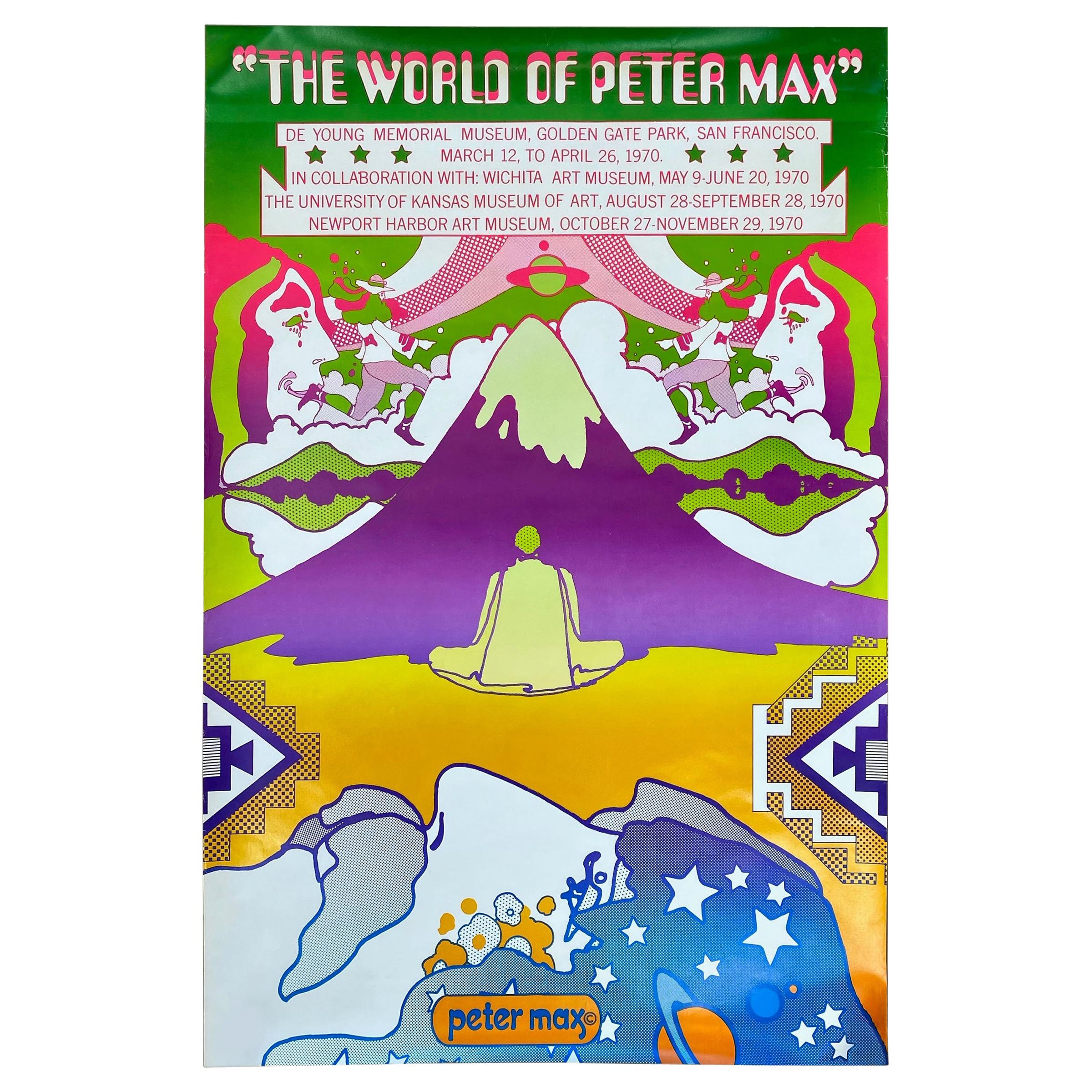 Peter Max “The World of Peter Max” Museum Exhibition Serigraph Poster ‘B', 1969