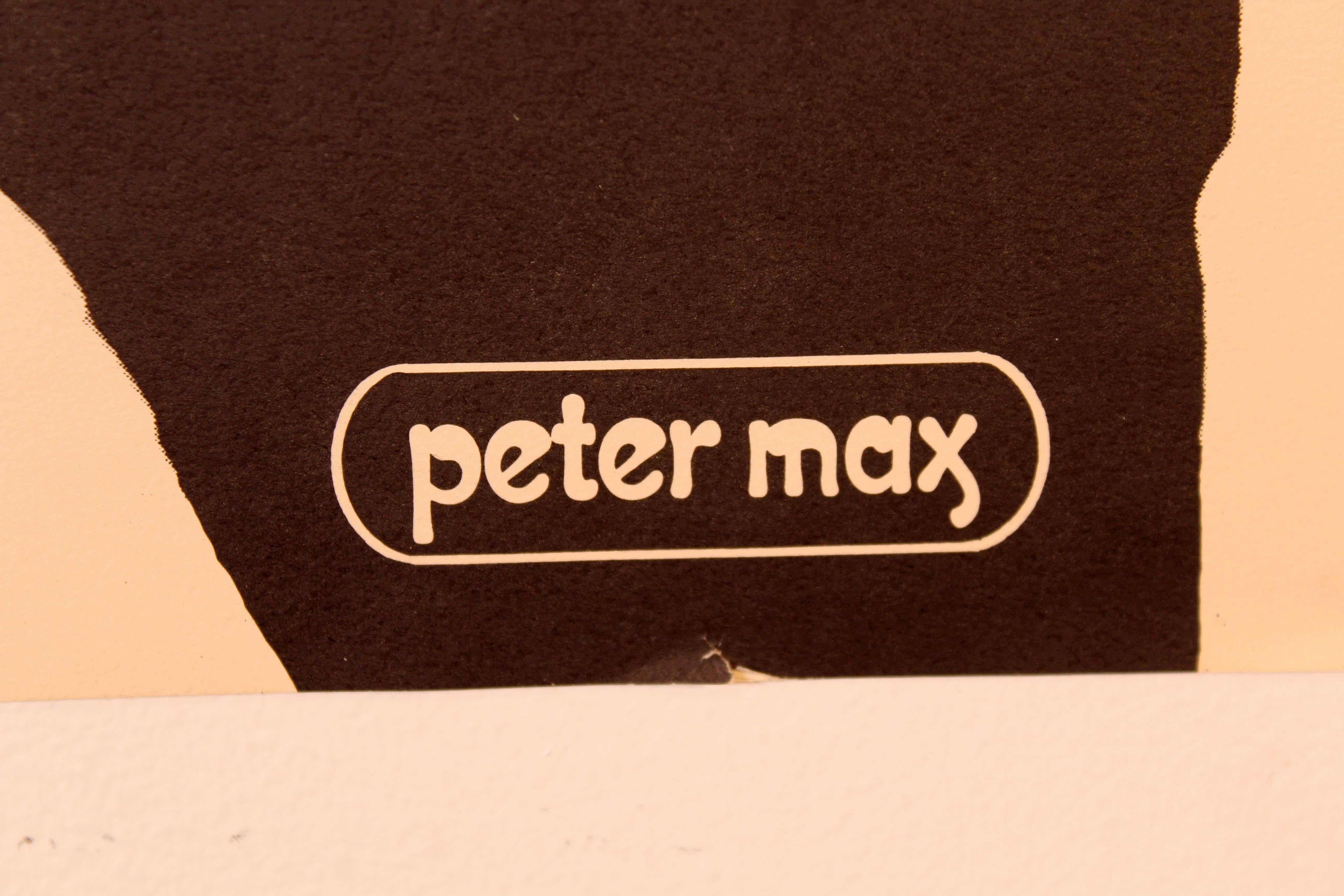 Signierte Pop-Art-Retro-Vintage-Lithographie von Peter Max Toulouse Lautrec, 1967 im Angebot 2