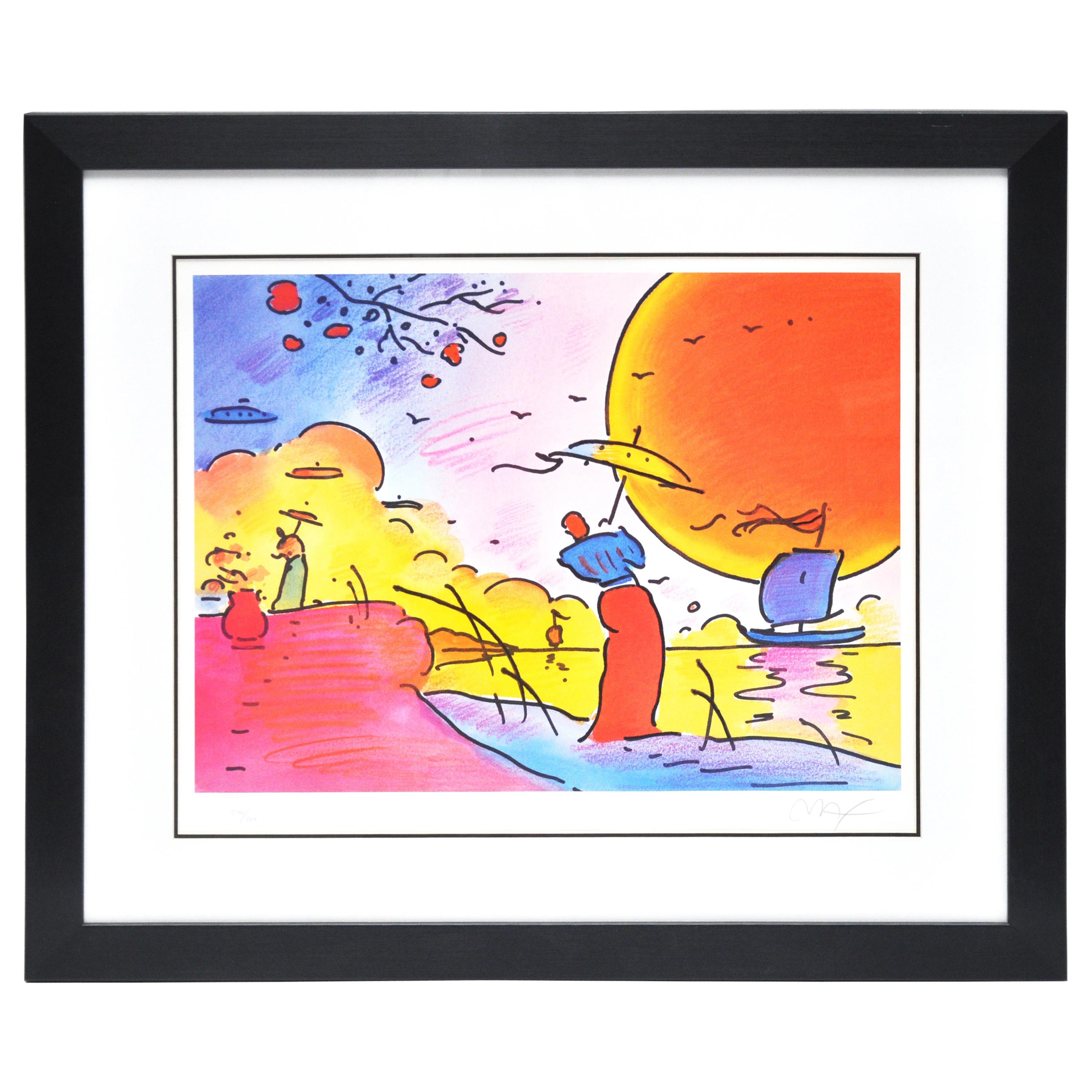 Peter Max Two Sages in The Sun Lithograph For Sale