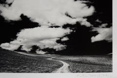 "White Mountains Road With Clouds, 1968" - Black and White Photograph