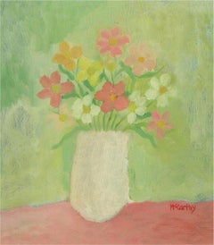 Peter McCarthy (b. 1955) - 20th Century Oil, Mixed Flowers in Cream Vase