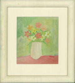 Peter McCarthy (b. 1955) - 20th Century Oil, Mixed Flowers in Cream Vase