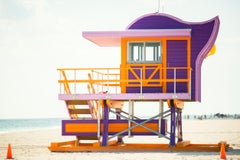 "12th St. Miami Lifeguard Stand - Side, " Contemporary Photograph, 24" x 36"