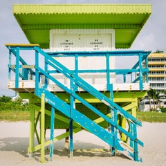 "1st St. Miami Lifeguard Stand - Front View," Contemporary Photograph, 18" x 18"
