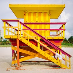 "3rd St. Miami Lifeguard Stand - Ft View, " Contemporary Photograph, 20" x 20"