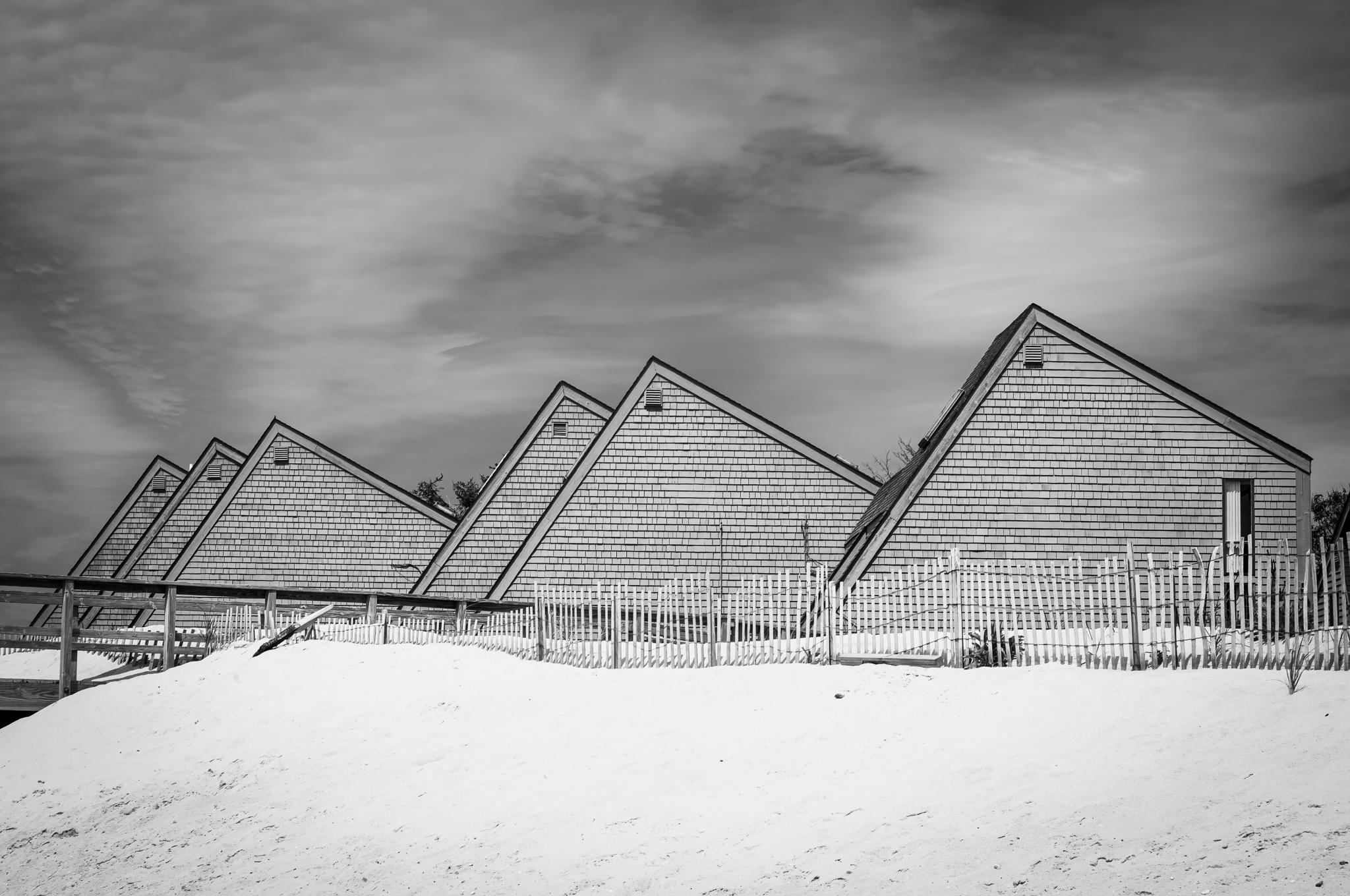 Peter Mendelson Landscape Photograph - "All Lined Up, " Coastal Architectural Photograph, 24" x 36"