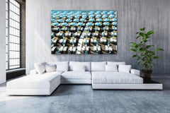 "Amalfi Beach Club Umbrellas I, " Contemporary Coastal Photograph, 40" x 60"