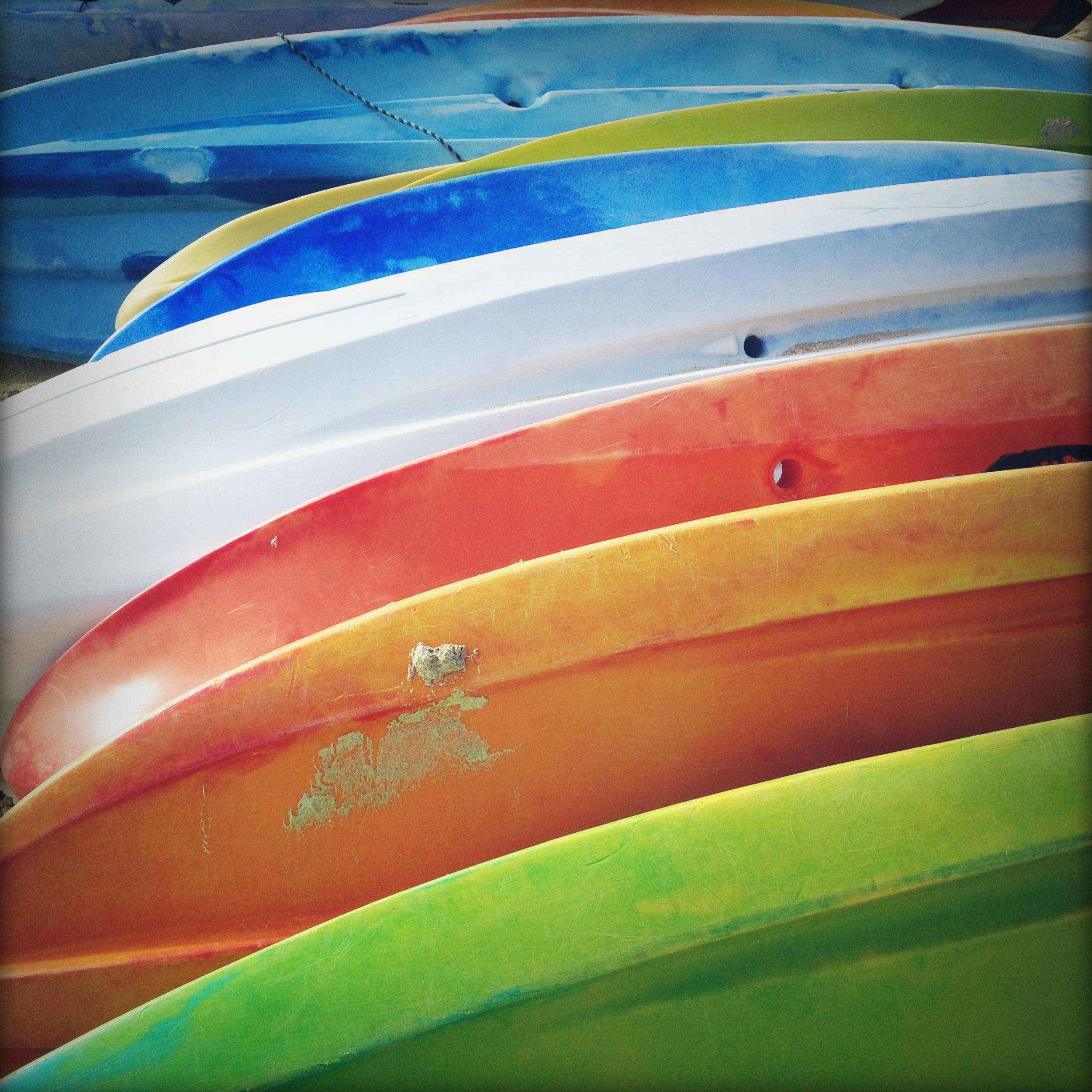 Peter Mendelson Color Photograph - "Kayak Abstract, " Contemporary Photograph, 20" x 20"