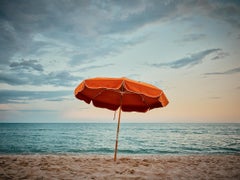 "Lone Umbrella, " Contemporary Coastal Photograph, 24" x 32"