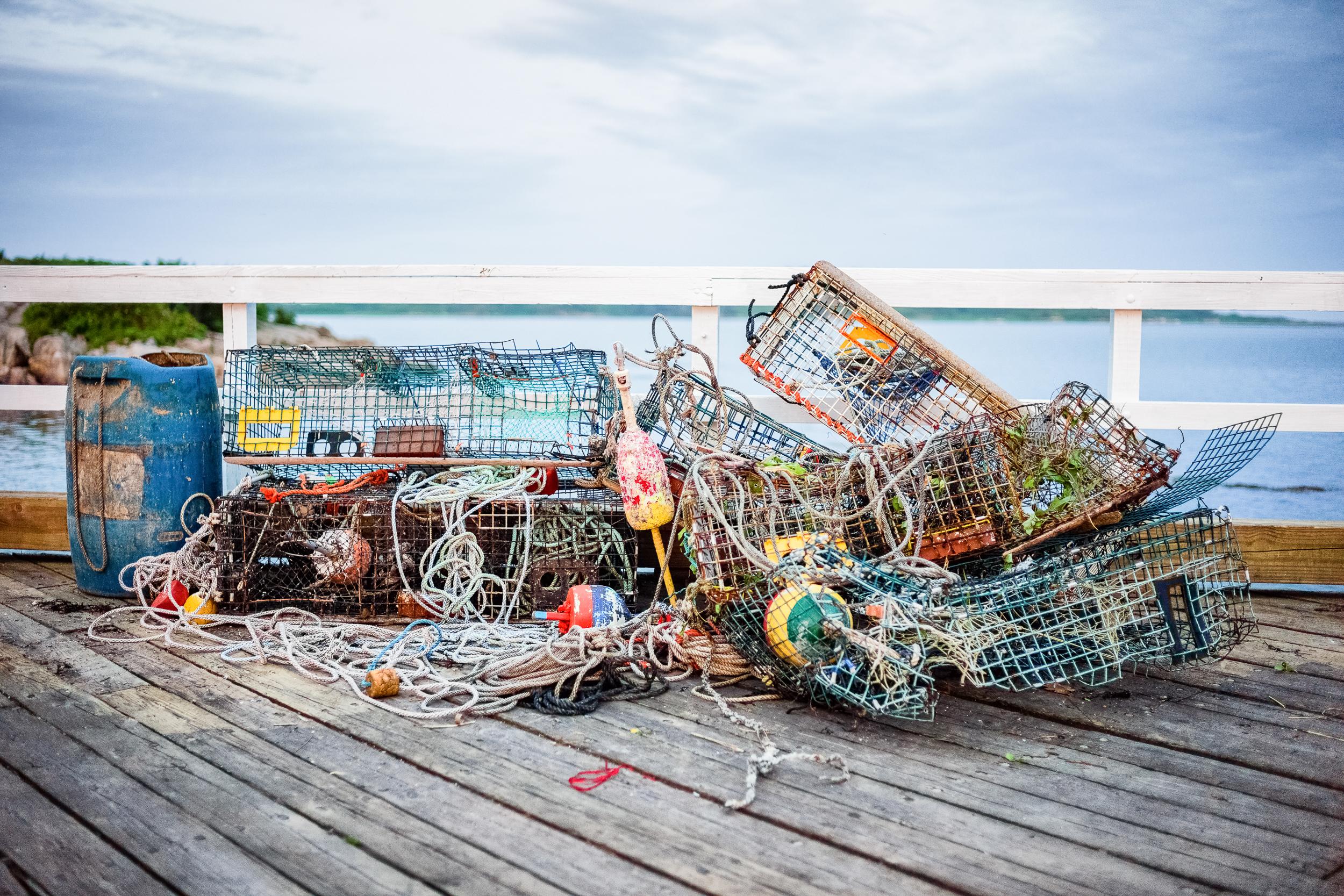 Peter Mendelson Color Photograph - "Mangled Lobster Traps, " Contemporary Coastal Photograph, 24" x 36"