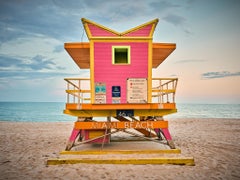 "Miami Beach Lifeguard Stand - 46th Street, " Coastal Photograph, 24" x 32"