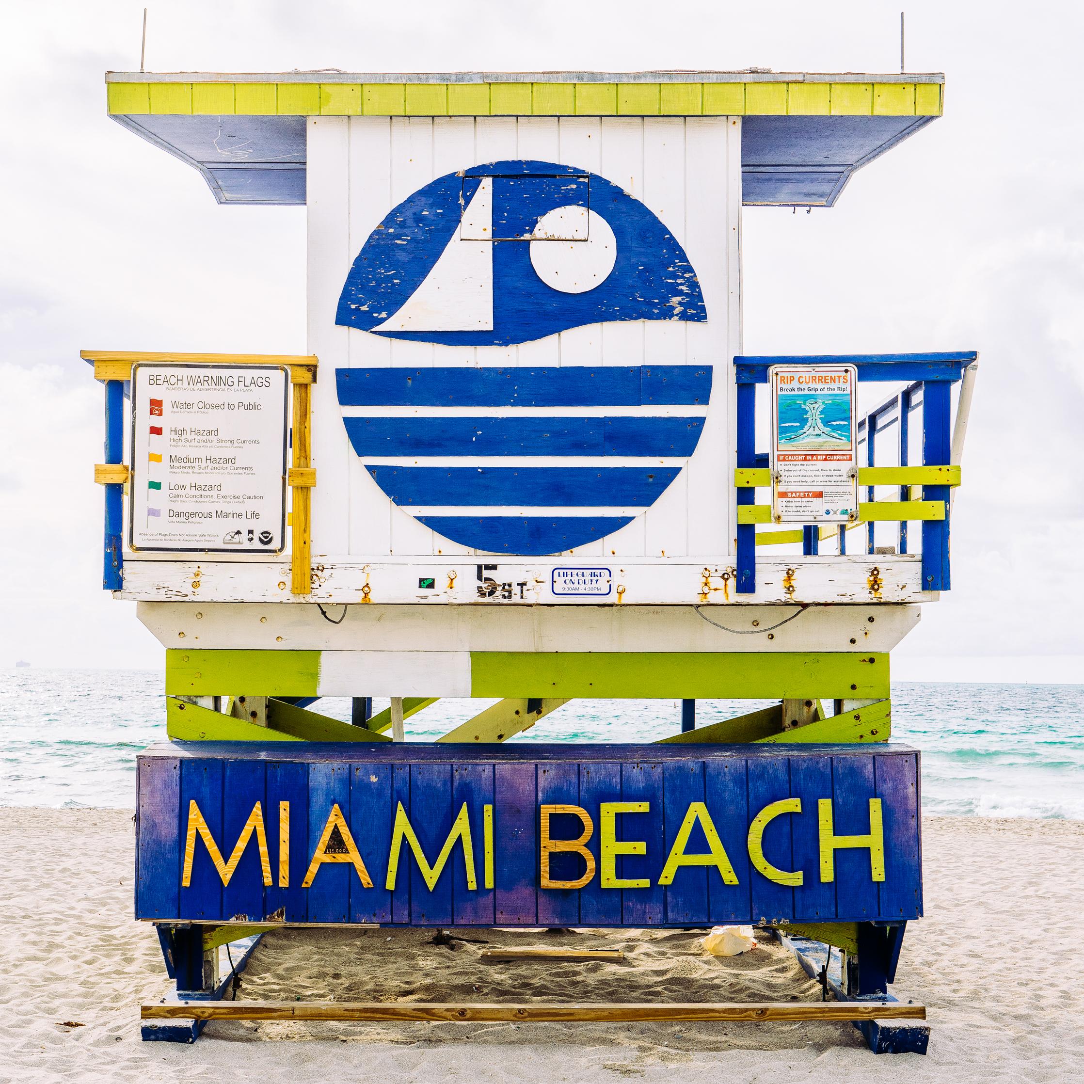 Peter Mendelson Abstract Photograph - "Miami Beach Lifeguard Stand - Rear View, " Contemporary Photograph, 20" x 20"