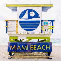 "Miami Beach Lifeguard Stand - Rr View," Contemporary Photograph, 40" x 40"