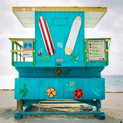 "Miami Lifeguard Stand - 100," Contemporary Coastal Photograph, 30" x 30"