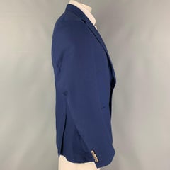 PETER MILLAR Size XL Blue Textured Wool Single Breasted Sport Coat