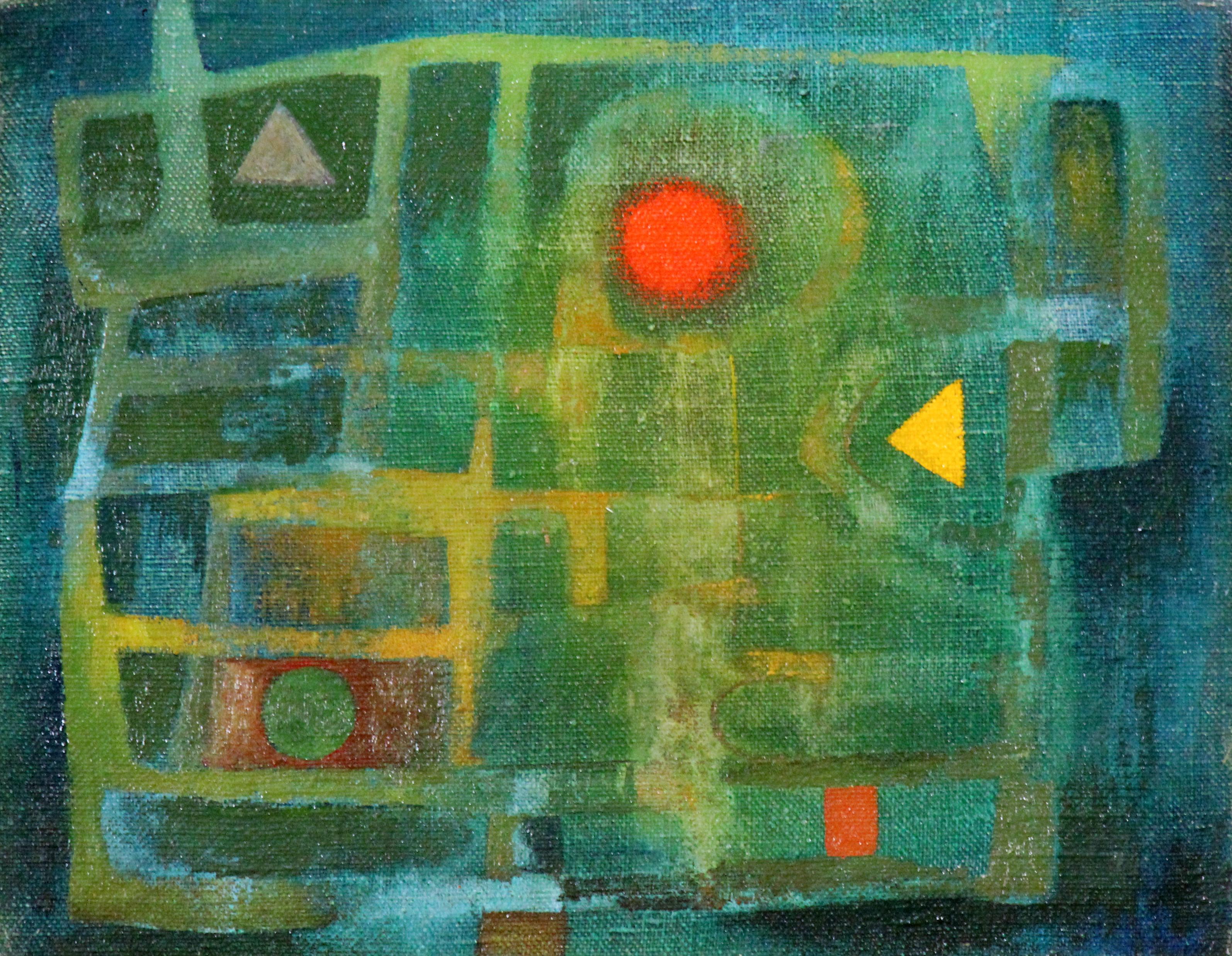 Peter Miller Abstract Painting - Abstract Night Scene by Female American Modernist and Surrealist Artist