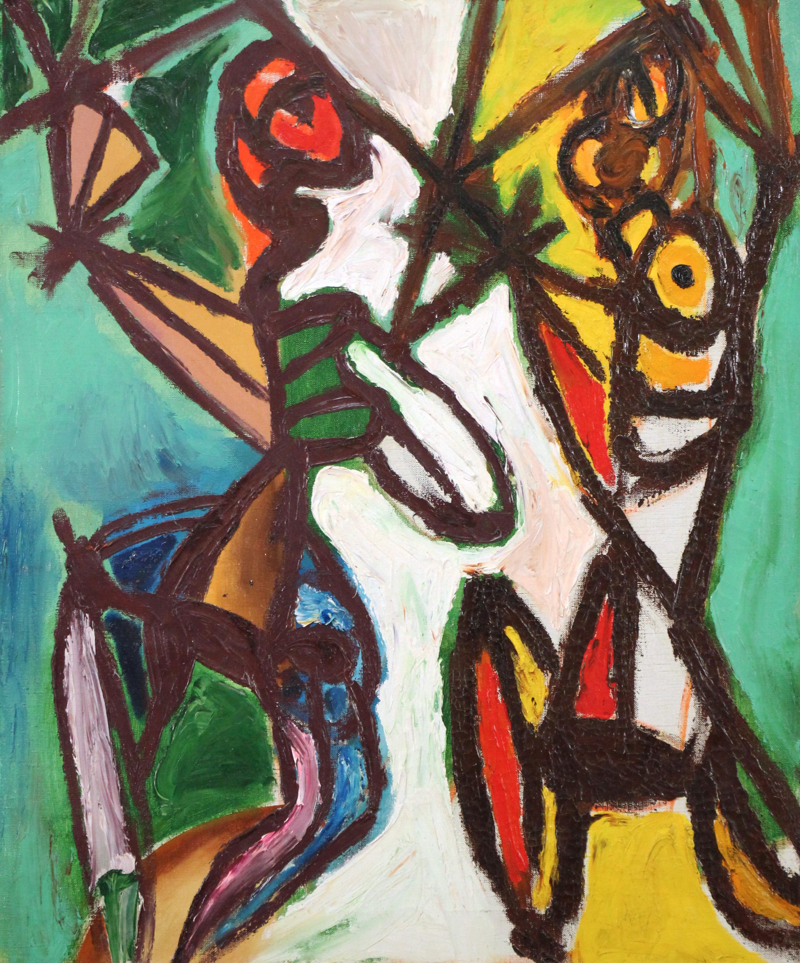 Dancers, Abstract and Figurative Painting by Female Modernist