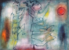 Dancers, American Modernist Painting by Female Artist, Figurative, 1940s