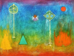 Magic Garden, Abstract and Spiritual Commentary Painting by Female Modernist