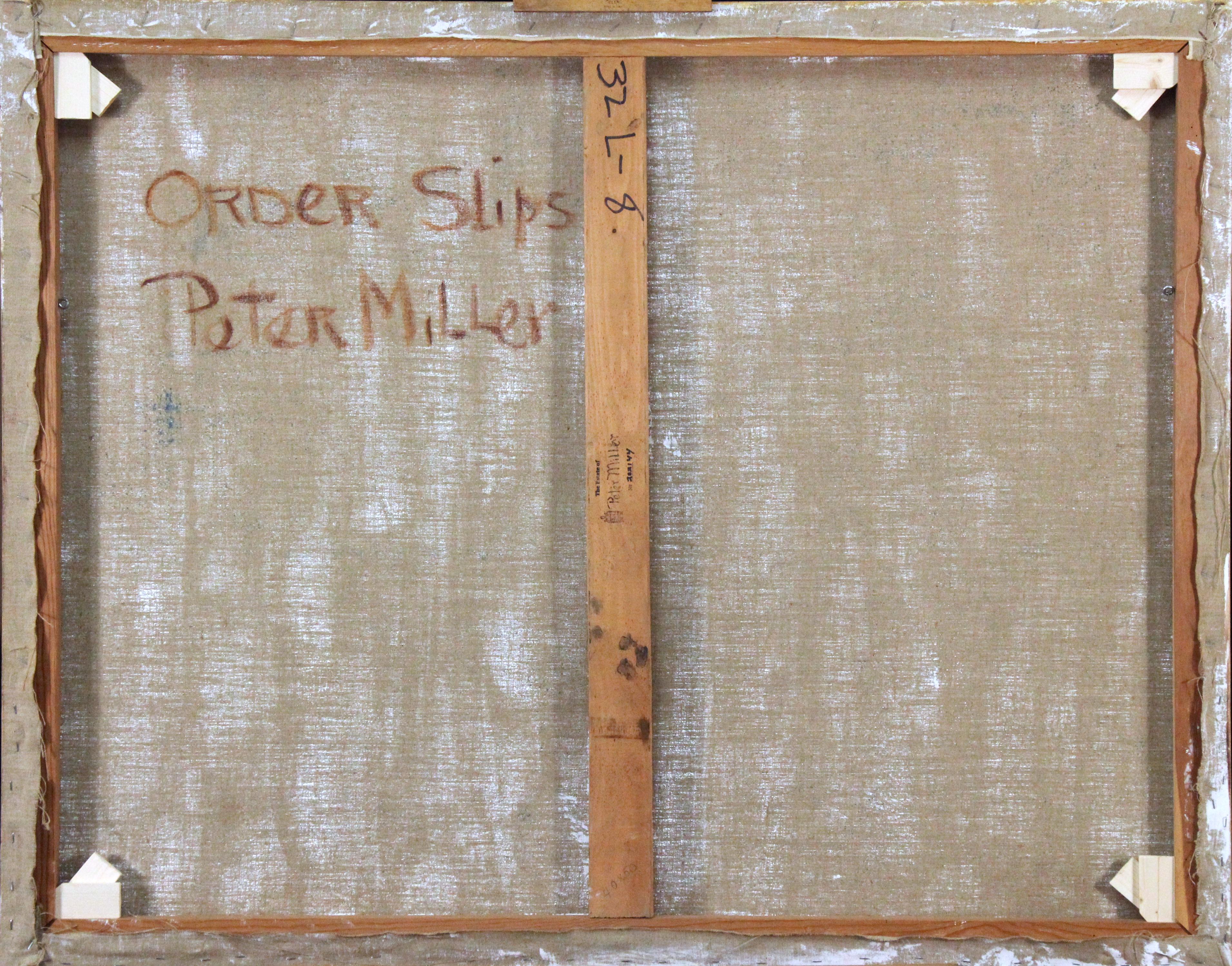 Order Slips, Abstraktes Stillleben der amerikanischen weiblichen Modernistin Peter Miller im Angebot 1
