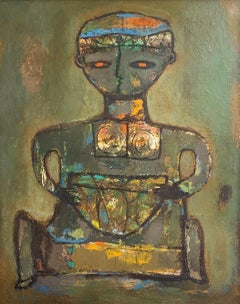 Seated Figure, American Modernist and Southwestern Art, Female Artist, 1950's