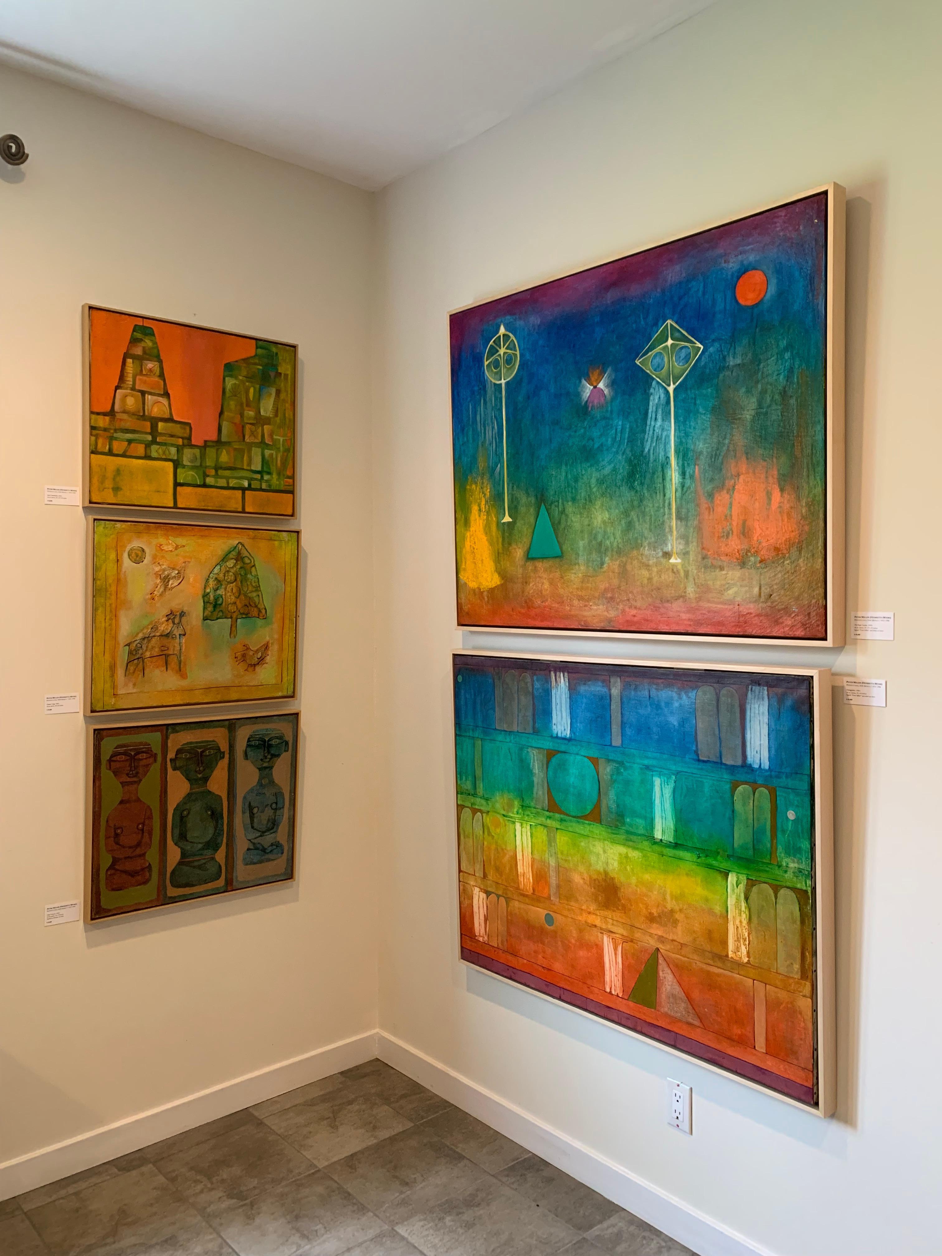 The Magic Garden, Nature morte culturelle et commentaire spirituel - Painting de Peter Miller